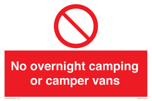 No overnight camping or camper vans
